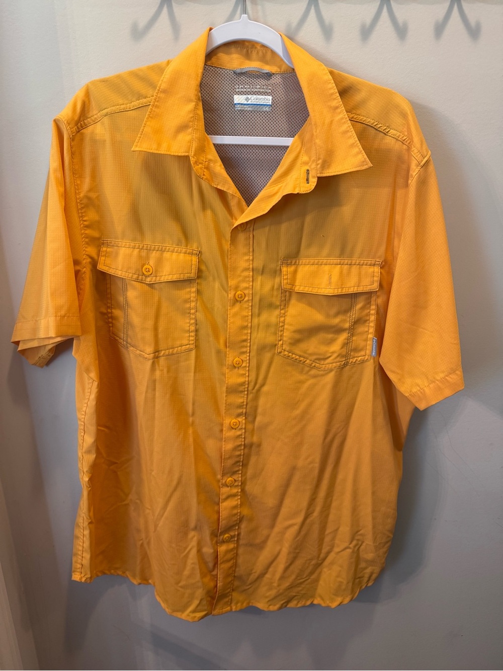 Men's Columbia Short-Sleeve Button-Up Fishing Shirt - Orange